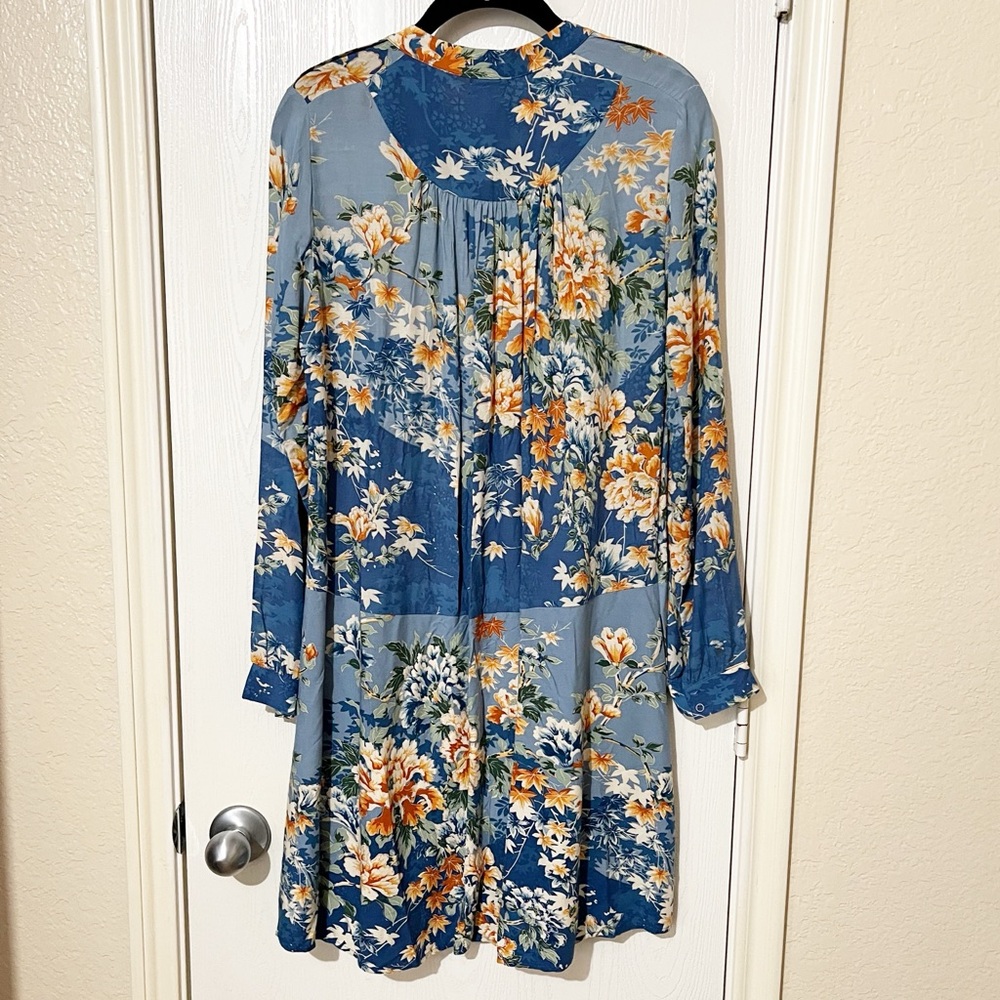 [Anthropologie Tiny] Gaina Blue Multicolor Floral
Drop Waist Long Sleeve Dress S - Picture 3 of 11